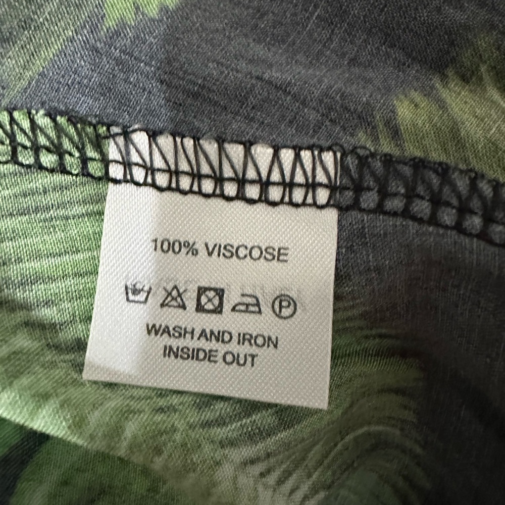 Melissa Odabash Lou Tropical Green Palm Black Maxi Dress - Size Small - Picture 9 of 10